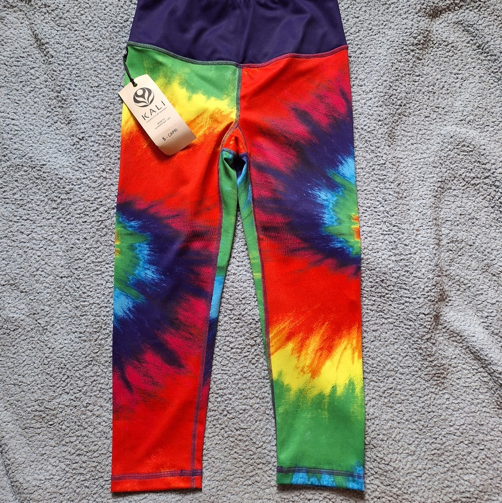 Kali NWT Rainbow Leggings Vibrant Tie-Dye Bottoms Women's Size S